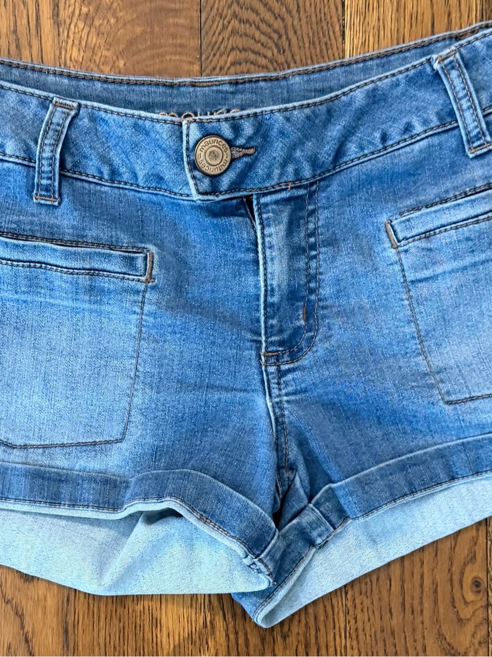 Maurices Light Blue Cuffed Denim Shorts